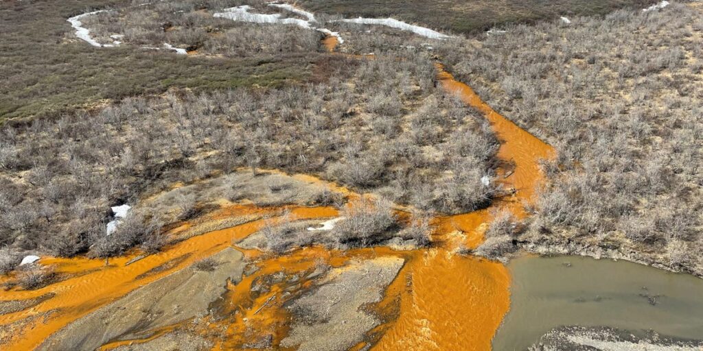 Alaska’s pristine rivers are turning a rusty orange even when seen from space, likely because of melting permafrost: study