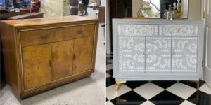 Furniture flippers are getting roasted online for painting vintage wood pieces ‘millennial gray’