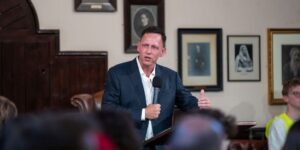 Peter Thiel was trapped inside a student debating hall by pro-Palestine protesters accusing him of genocide