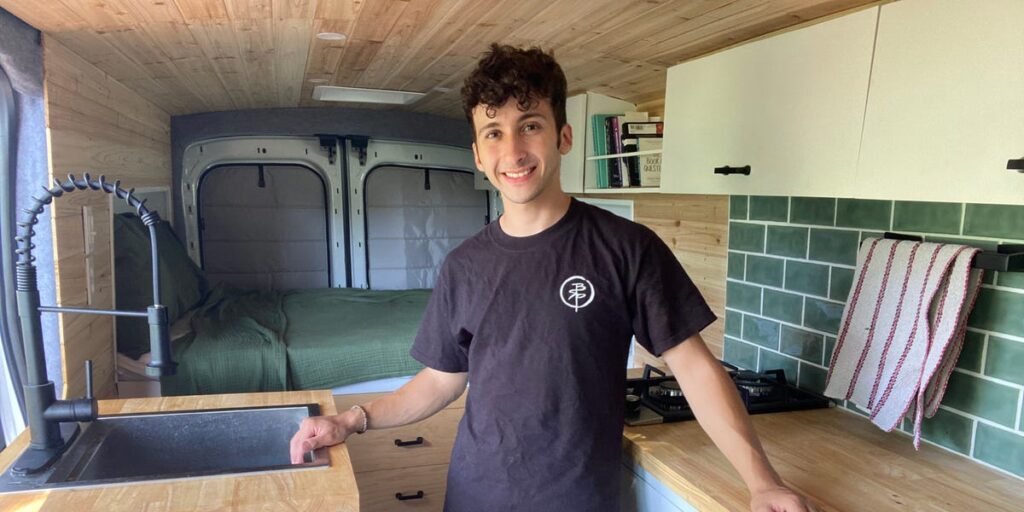 A med student wanted to simplify his life, so he spent ,000 turning a van into a tiny house. Take a look inside.