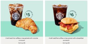 Starbucks is copying the fast-food value playbook with its new  and  breakfast combos