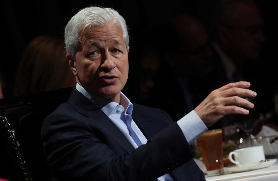 Jamie Dimon, Chairman and Chief Executive officer (CEO) of JPMorgan Chase & Co. (JPM) speaks to the Economic Club of New York in Manhattan in New York City, U.S., April 23, 2024. REUTERS/Mike Segar