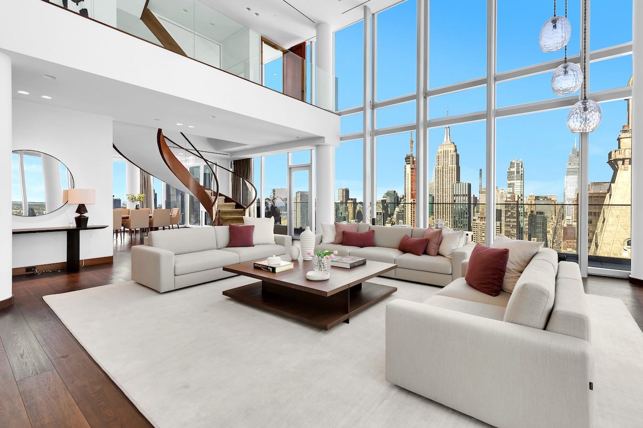 The living area in Rupert Murdoch's apartment in NYC.