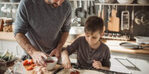 I had to start cooking dinner for my son when my wife went back to school. It helped me become a better dad.