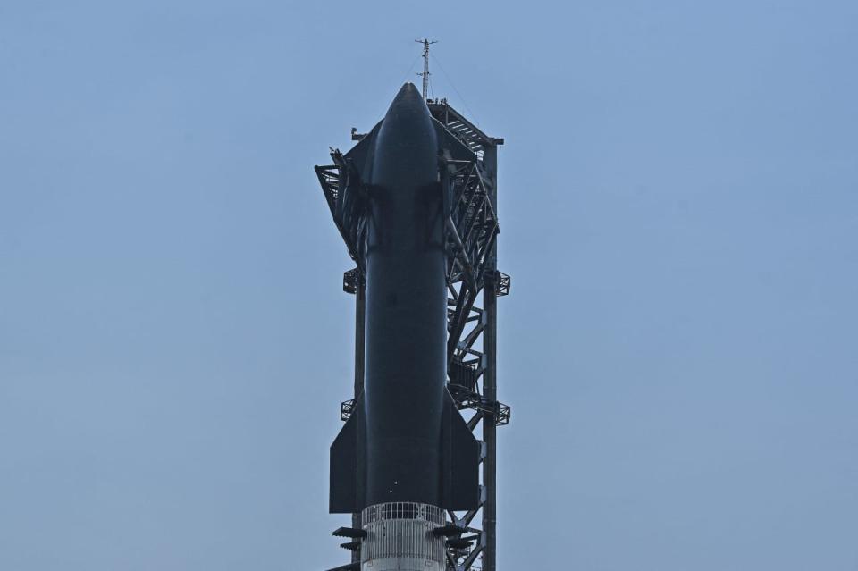 The SpaceX Starship on the launchpad ahead of its fourth flight test from Starbase in Boca Chica, Texas on June 5, 2024.