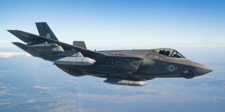 An F-35 was caught on camera for the first time carrying the stealthy long-range anti-ship missiles it could need in a fight with China