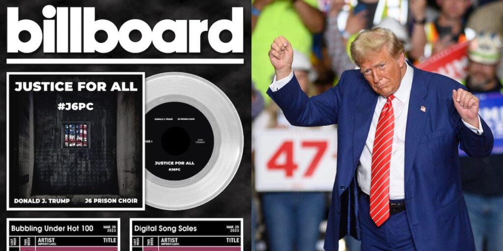 The organizers of a January 6 awards gala claim Trump’s song with riot defendants’ prison choir ‘went Platinum.’ It didn’t.