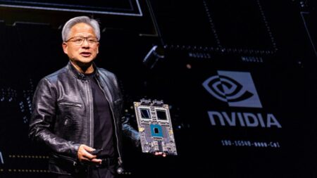 Nvidia heads for record close as AI chipmaker’s market cap tops .4 trillion