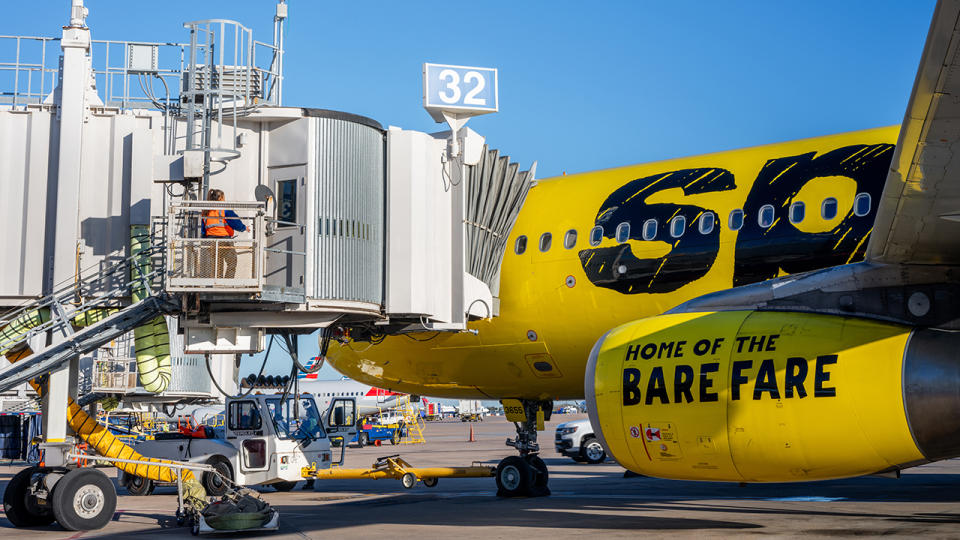 Spirit Airlines plane in Austin, Texas