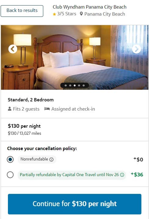 Screenshot of vacation rental available through portal 