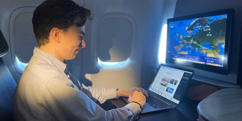 I tried Elon Musk’s Starlink WiFi on its first Qatar Airways flight. Making video calls at 36,000 feet is a game changer for business and leisure.