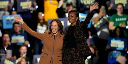 Michelle Obama, in first appearance on the Harris campaign trail, says the race is ‘too close for my liking’