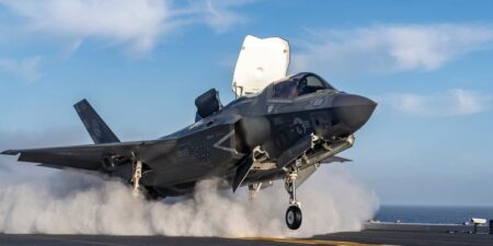 Striking images show the F-35 jump-jet’s first trials on a newly converted Japanese aircraft carrier