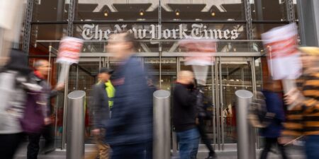 Dozens of New York Times tech workers cross the picket line on Election Day